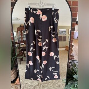 Floral Black Women's Pants Ann Taylor